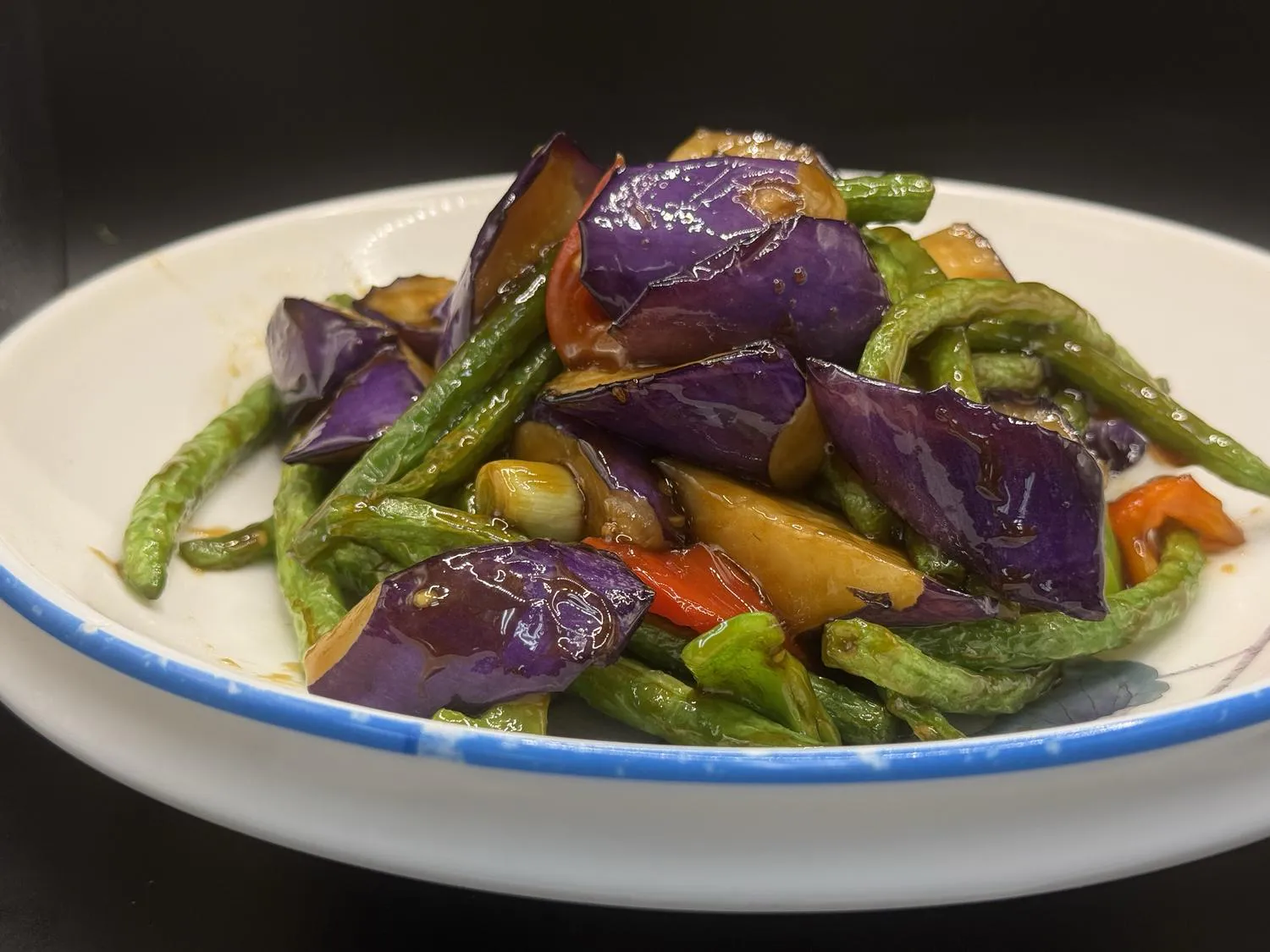 Eggplant w.Green Beans at Sam's Cafe, Chinese Restaurant in Houston